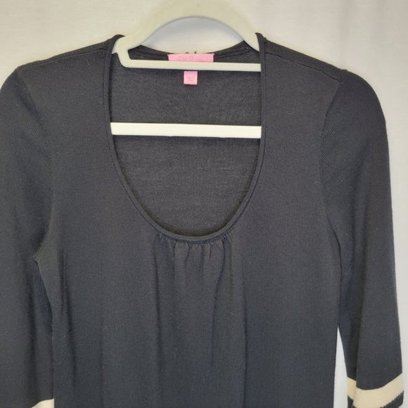 Lilly Pulitzer Women's Medium Sweater Dress Black Cream - Picture 3 of 6